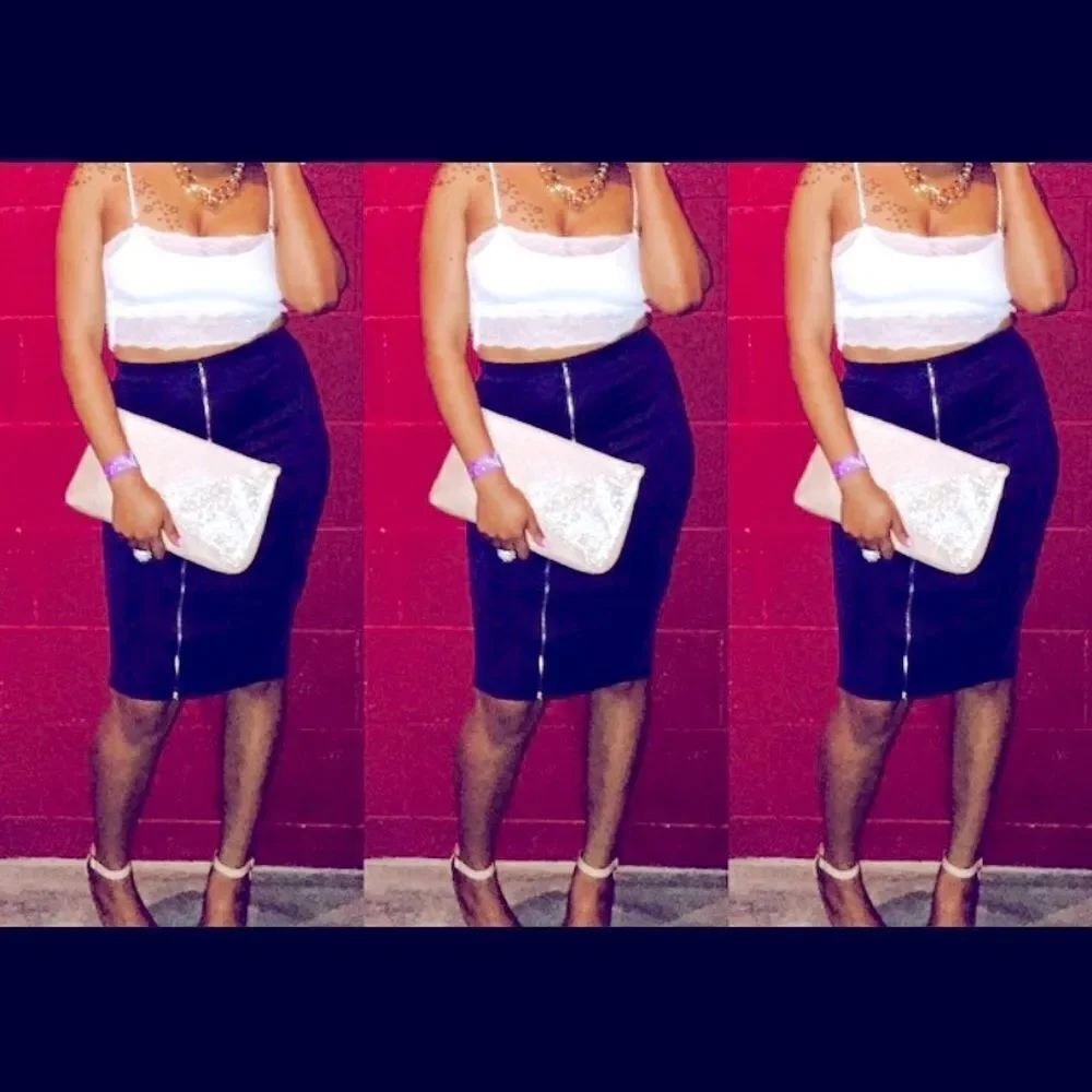 Front Zipper Pencil Skirt!